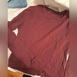 Women's Long Sleeve Top - Burgundy